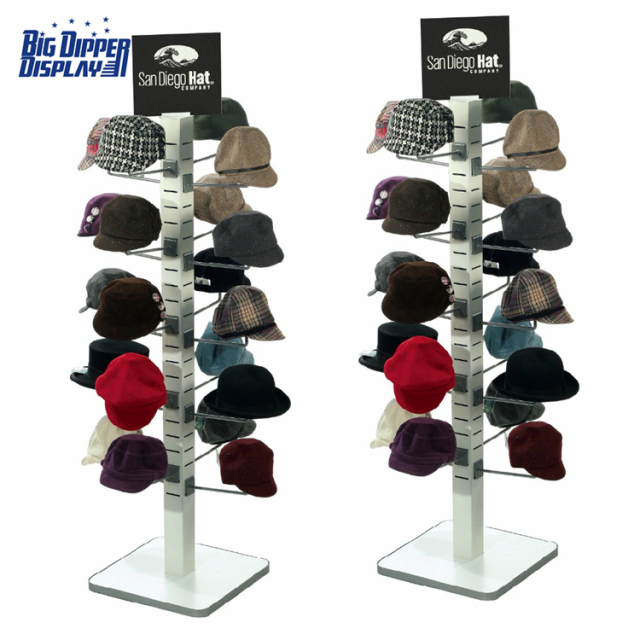 BDD-HC18 Metal Wire Cap Display Rack with Multiple Layers - Customizable Hat Stand for Sports Stores
