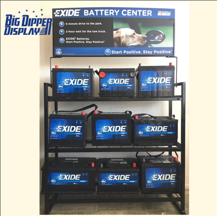 BDD-BA30 High Quality metal Industrial Batteries car battery display stand