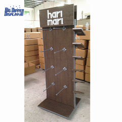 BDD-FF34A New Design Double-Sided Wood Metal Flip Flop Display Stand for Footwear Store, Detachable & Wheel-Mounted