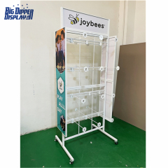 BDD-FF28 Footwear Store Metal Slipper Display Rack, 32 Hooks Flip Flop Stand with Powdercoating