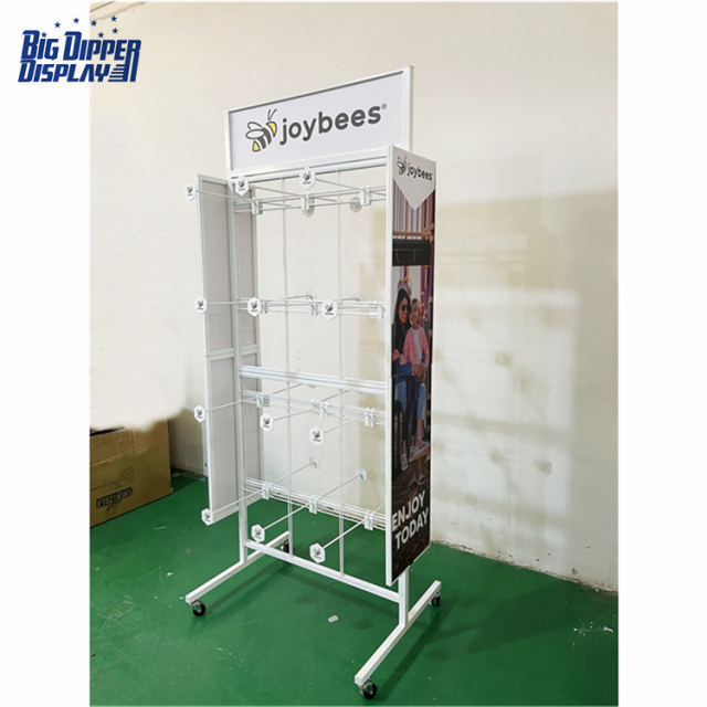BDD-FF28 Footwear Store Metal Slipper Display Rack, 32 Hooks Flip Flop Stand with Powdercoating