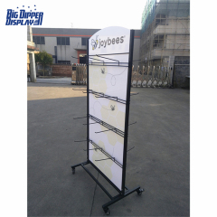 BDD-FF23 Metal Sandal Display Stand, Double-Sided Flip Flop Rack with 16/32 Hooks for Footwear Store
