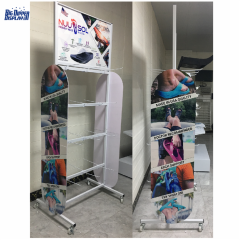 BDD-FF17 Hot Selling Floor Steel Flip Flop Display Stand, Powdercoating Craft with 16/32 Hooks