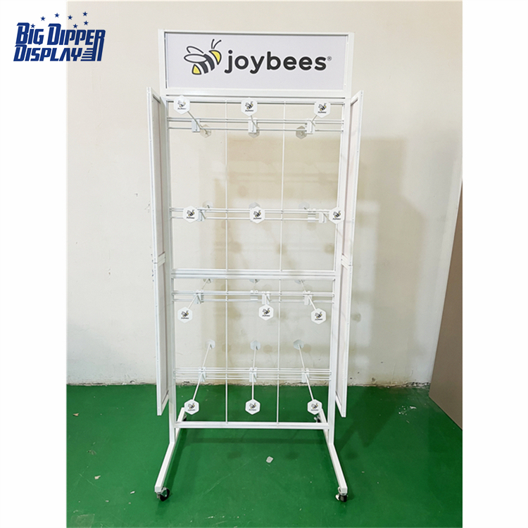 BDD-FF28 Footwear Store Metal Slipper Display Rack, 32 Hooks Flip Flop Stand with Powdercoating