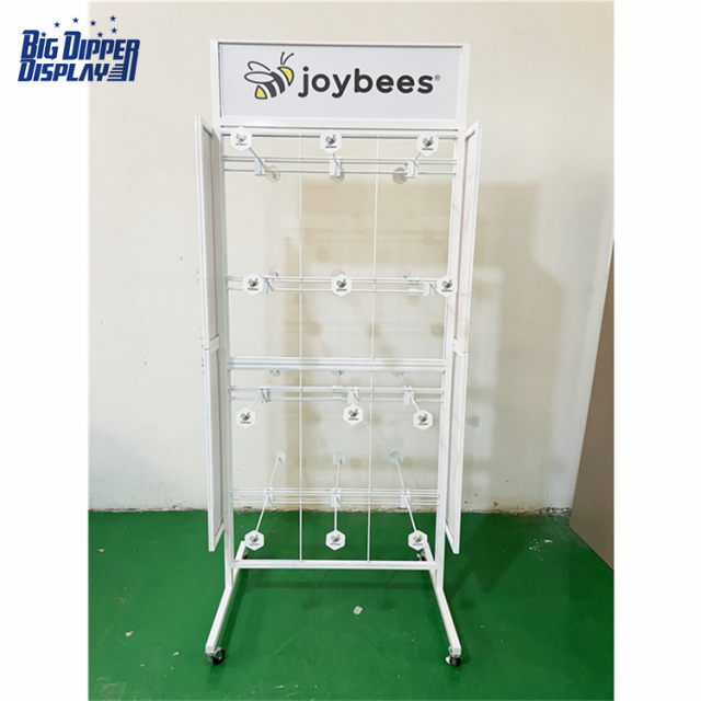 BDD-FF28 Footwear Store Metal Slipper Display Rack, 32 Hooks Flip Flop Stand with Powdercoating