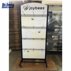 BDD-FF23 Metal Sandal Display Stand, Double-Sided Flip Flop Rack with 16/32 Hooks for Footwear Store