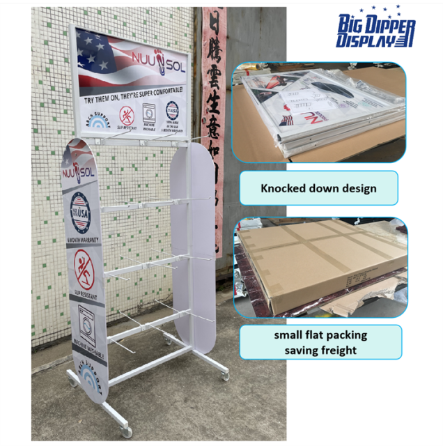 BDD-FF32 Fashion Metal Sandals Flip Flop Display Rack, 16/32 Hooks with Powdercoating Craft