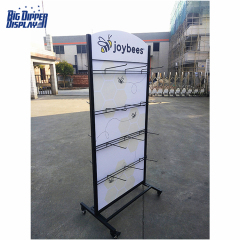 BDD-FF23 Metal Sandal Display Stand, Double-Sided Flip Flop Rack with 16/32 Hooks for Footwear Store