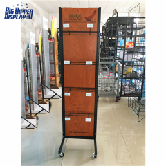 BDD-FF24 Custom Retail Shop Metal Flip Flop Rack, Double-Sided Sandals Slipper Display Stand with Wheels