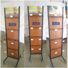 BDD-FF24 Custom Retail Shop Metal Flip Flop Rack, Double-Sided Sandals Slipper Display Stand with Wheels