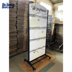 BDD-FF23 Metal Sandal Display Stand, Double-Sided Flip Flop Rack with 16/32 Hooks for Footwear Store