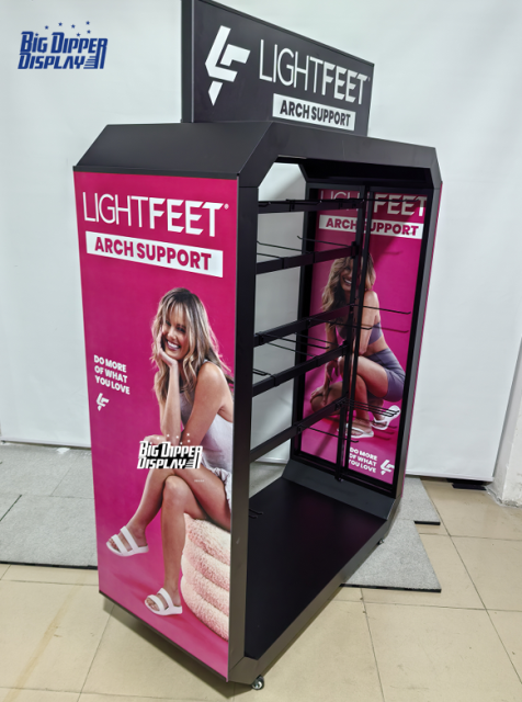 BDD-FF36 OEM Wholesale Steel Flip Flop Display Stand, 32 hooks Powdercoating for Slipper Brand Retail OEM