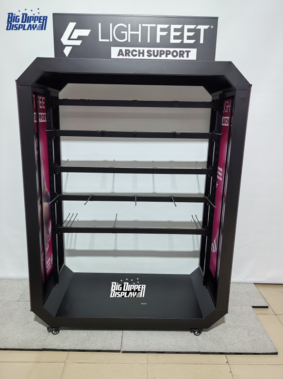 BDD-FF36 OEM Wholesale Steel Flip Flop Display Stand, 32 hooks Powdercoating for Slipper Brand Retail OEM