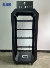 BDD-FF37 Factory Price Detachable Metal Flip Flop Rack with Wheels,16 hooks Custom Logo Available
