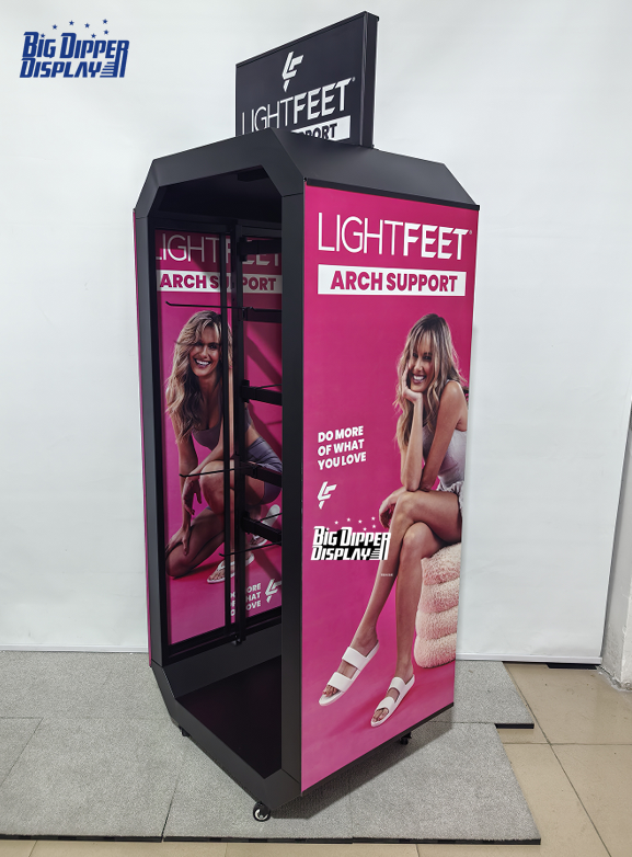 BDD-FF37 Factory Price Detachable Metal Flip Flop Rack with Wheels,16 hooks Custom Logo Available