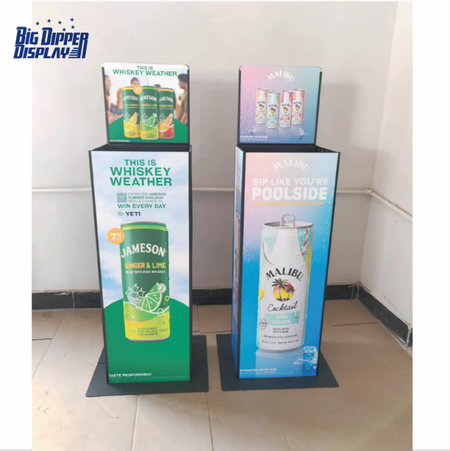 AL07 500ml Beer Cans Auto Lift Display Stand Drinks Automatic Lifting Display Shelf Beer Automatic Rising-lowering Display Rack