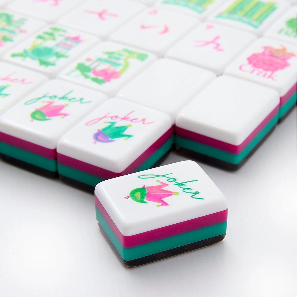 HXM Leopard Print American Mahjong Single Tile Replacement 166 Standard US Mah Jongg Tile with Joker Floral Scenic Pattern Heavy Acrylic Spare Tile Wholesale OEM ODM SX-AMJ-SINGLE,HXM,HXM Single  Acrylic American Mahjong Replacement Tile