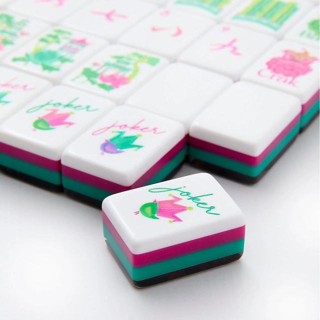HXM Leopard Print American Mahjong Single Tile Replacement 166 Standard US Mah Jongg Tile with Joker Floral Scenic Pattern Heavy Acrylic Spare Tile Wholesale OEM ODM SX-AMJ-SINGLE,HXM,HXM Single  Acrylic American Mahjong Replacement Tile