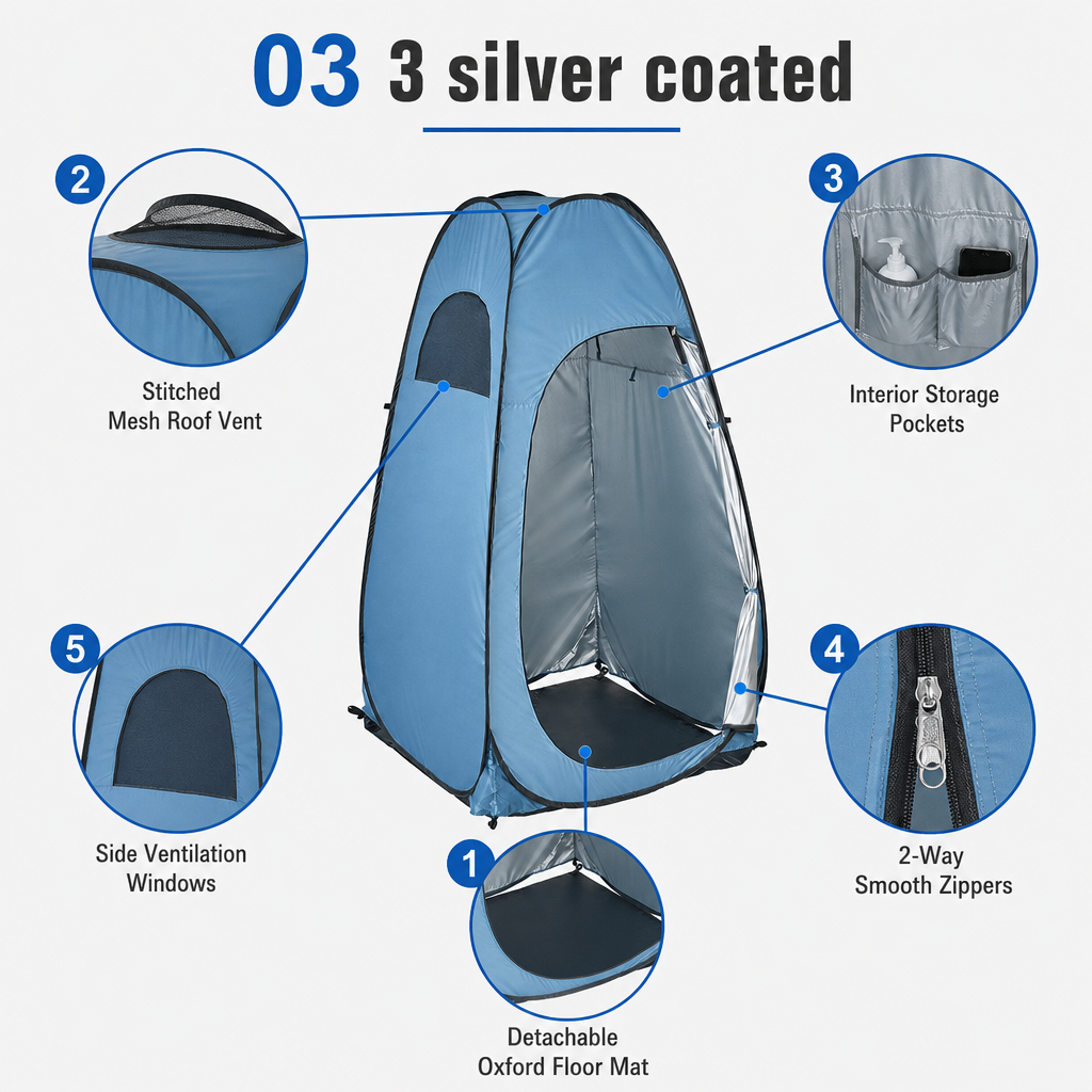 Pop Up Shower Tent 2 Person with Removable Floor & Ventilation Window | Privacy Outdoor Camping Bathroom Tent for Beach Hiking,HXM,Pop Up Shower Tent 2 Person with Removable Floor & Ventilation Window | Privacy Outdoor Camping Bathroom Tent for Beach Hiking