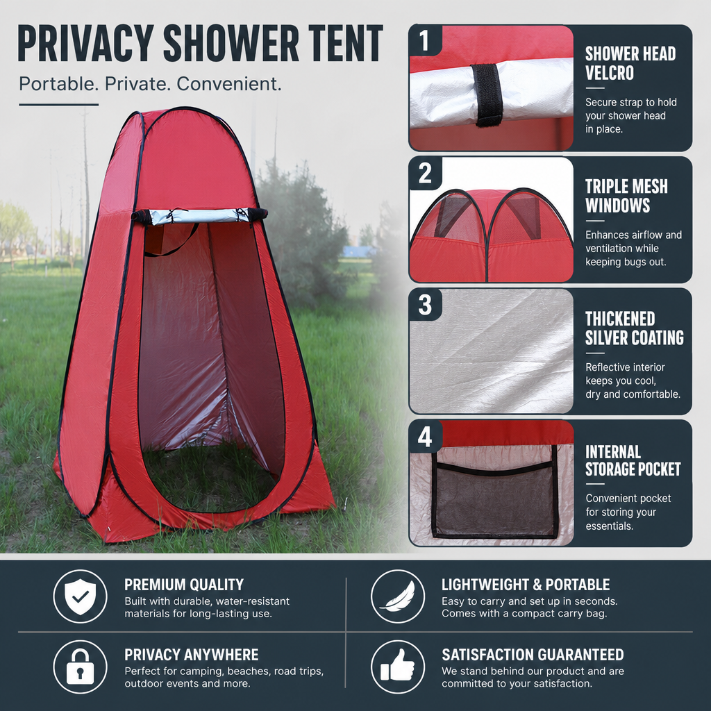 Pop Up Shower Tent 2 Person with Removable Floor & Ventilation Window | Privacy Outdoor Camping Bathroom Tent for Beach Hiking,HXM,Pop Up Shower Tent 2 Person with Removable Floor & Ventilation Window | Privacy Outdoor Camping Bathroom Tent for Beach Hiking
