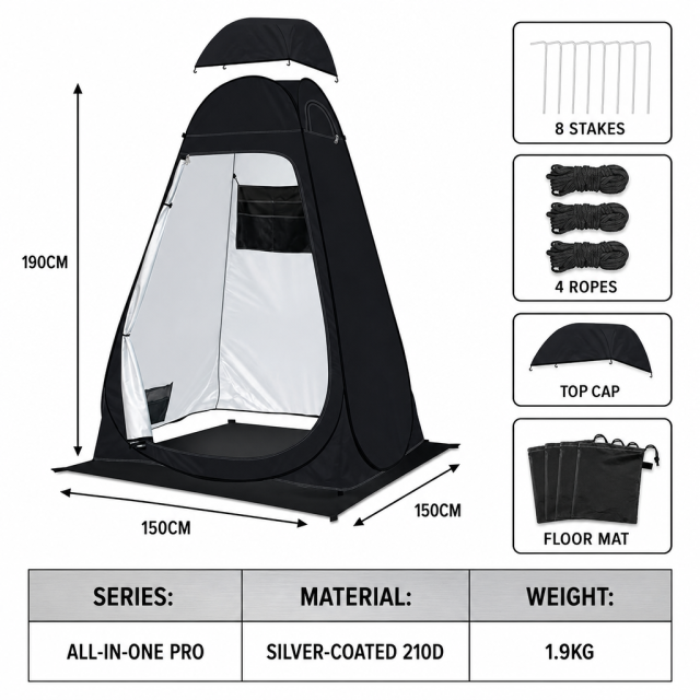 Pop Up Shower Tent 2 Person with Removable Floor & Ventilation Window | Privacy Outdoor Camping Bathroom Tent for Beach Hiking,HXM,Pop Up Shower Tent 2 Person with Removable Floor & Ventilation Window | Privacy Outdoor Camping Bathroom Tent for Beach Hiking
