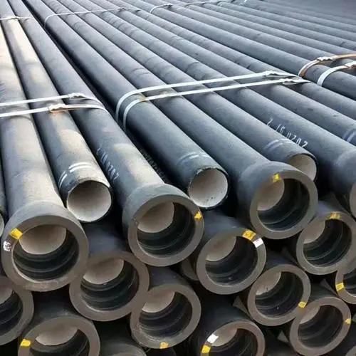 Ductile iron pipe ends prepared for jointing and installation on a water main