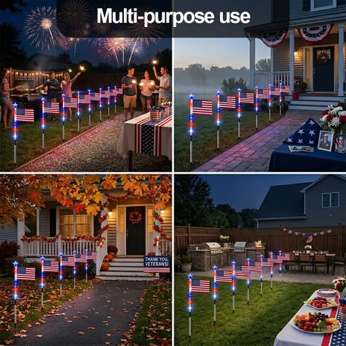 Independence Day Promotion-8 PCS Flag Light Set (4th of July Decorations with 8 Lighting Modes)