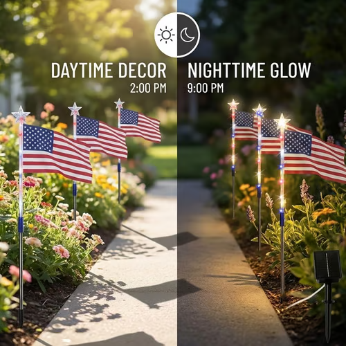 Independence Day Promotion-8 PCS Flag Light Set (4th of July Decorations with 8 Lighting Modes)