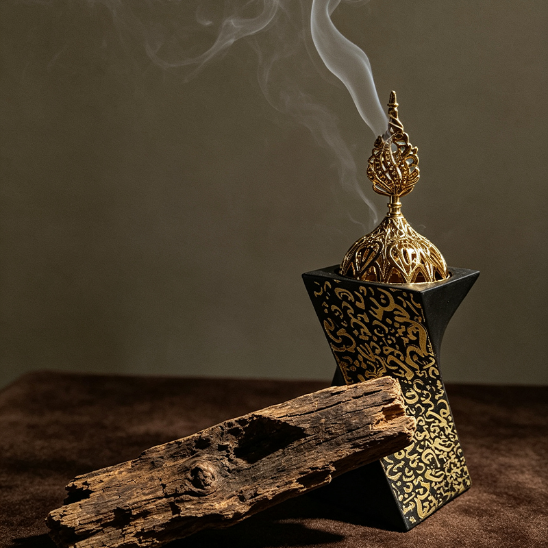 The Gilded Vortex Resin Incense Burner | A Geometric Sanctuary