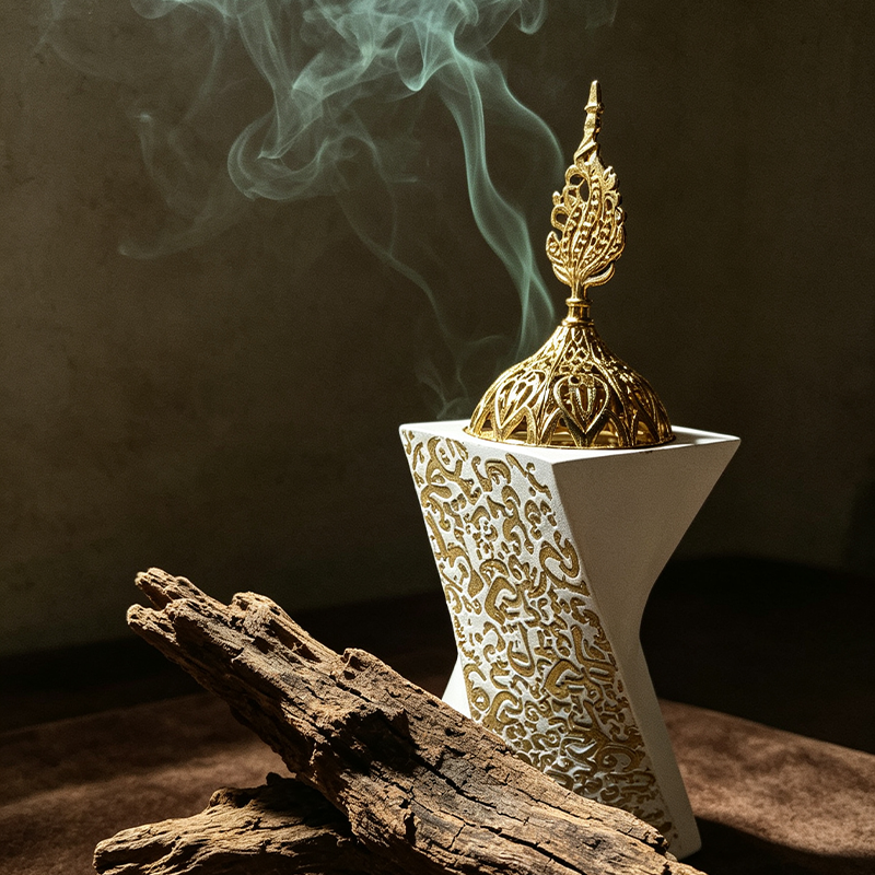 The Gilded Vortex Resin Incense Burner | A Geometric Sanctuary