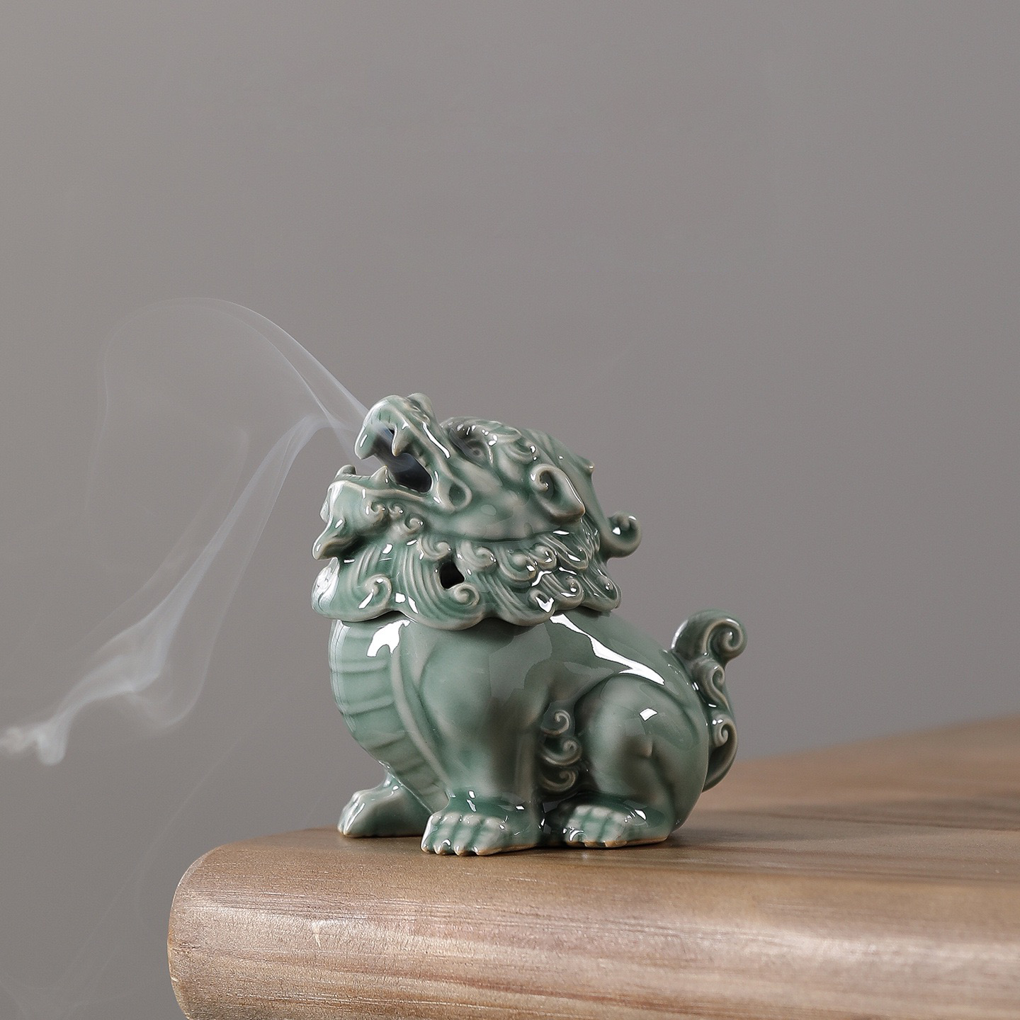 Celadon Mythical Beast Incense Burner | Heritage Craft Guardian Censer