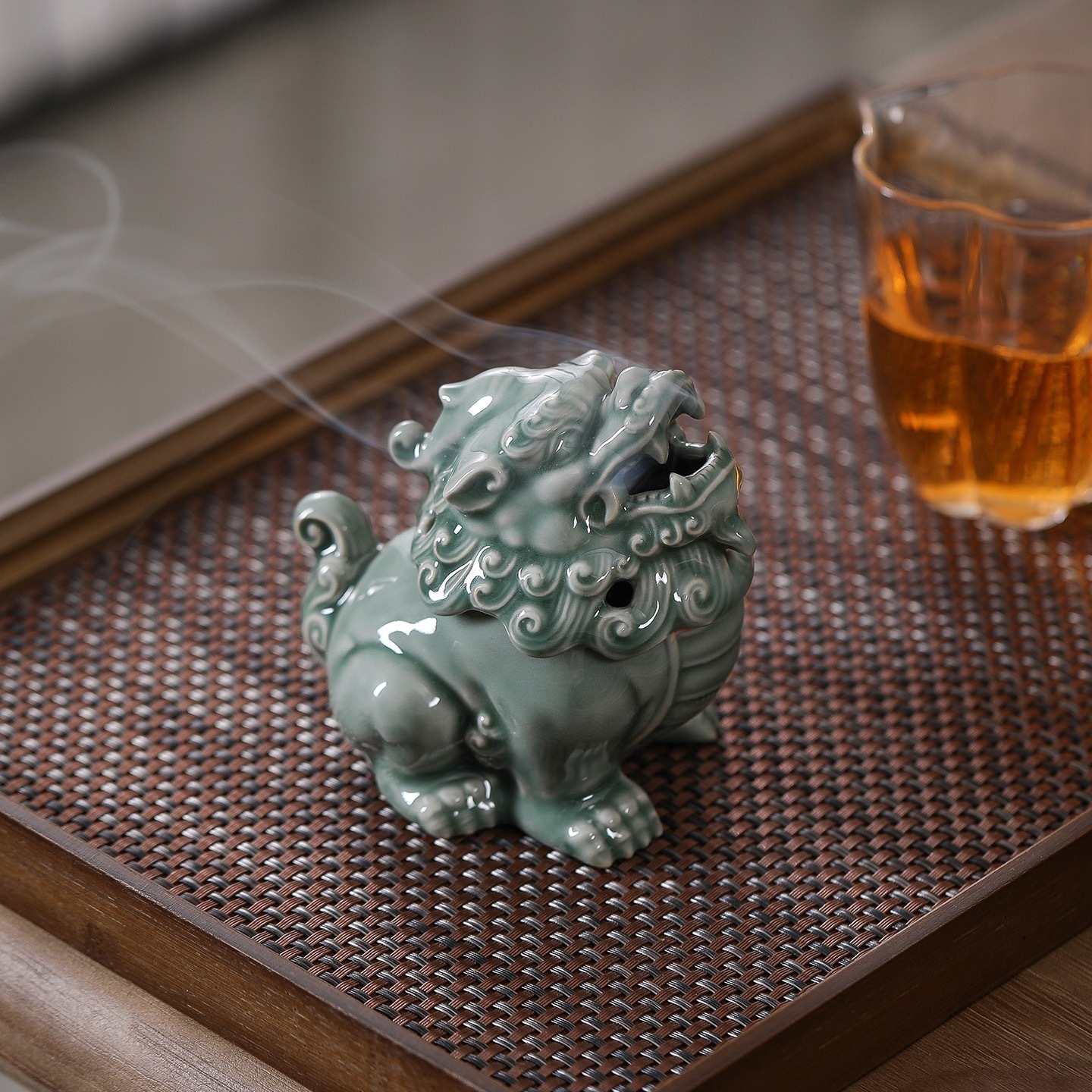 Celadon Mythical Beast Incense Burner | Heritage Craft Guardian Censer