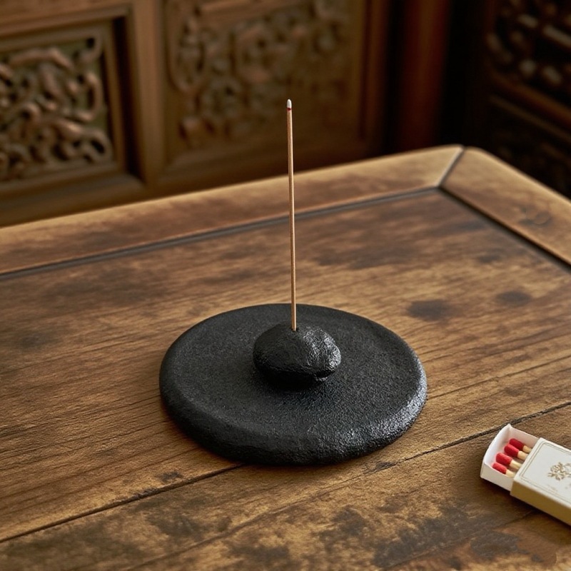 Wabi-Sabi Stone Ceramic Incense Holder | Detachable Minimalist Stand (Dual Color)·