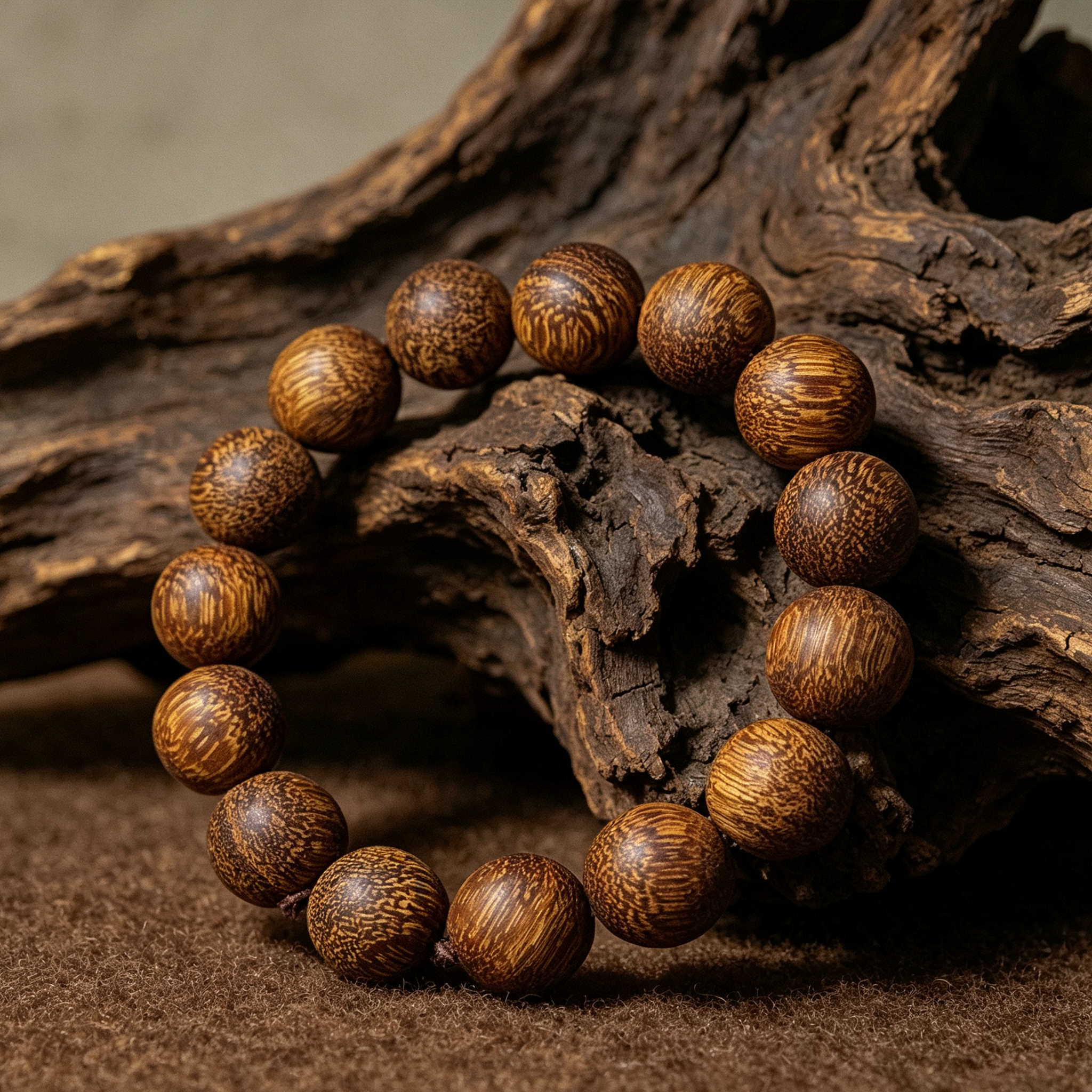 White Qinan Agarwood Meditation Bracelet | A Portable Anchor for Inner Peace