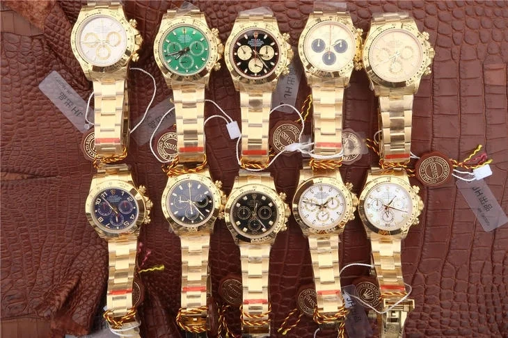1:1 Cutting-edge cloning Rolex Cosmograph Daytona 18K Yellow Gold Cal.4130 Move