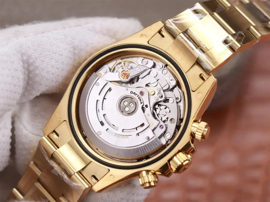 1:1 Cutting-edge cloning Rolex Cosmograph Daytona 18K Yellow Gold Cal.4130 Move