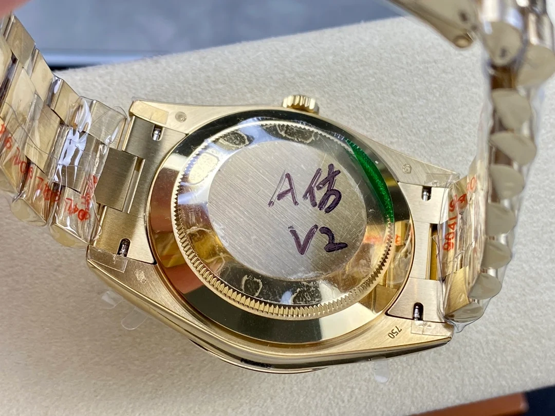 1:1 super clone Day Date Rolex Weekly Journal 18K Gold Plated counter weight