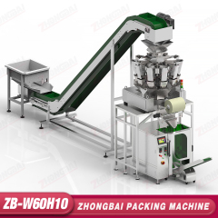 Weighing Packing Machine with Multi-Head Combination Weigher,ZHONGBAIPACK,ZB-W60H10 Weighing Packing Machine with Combination Weigher