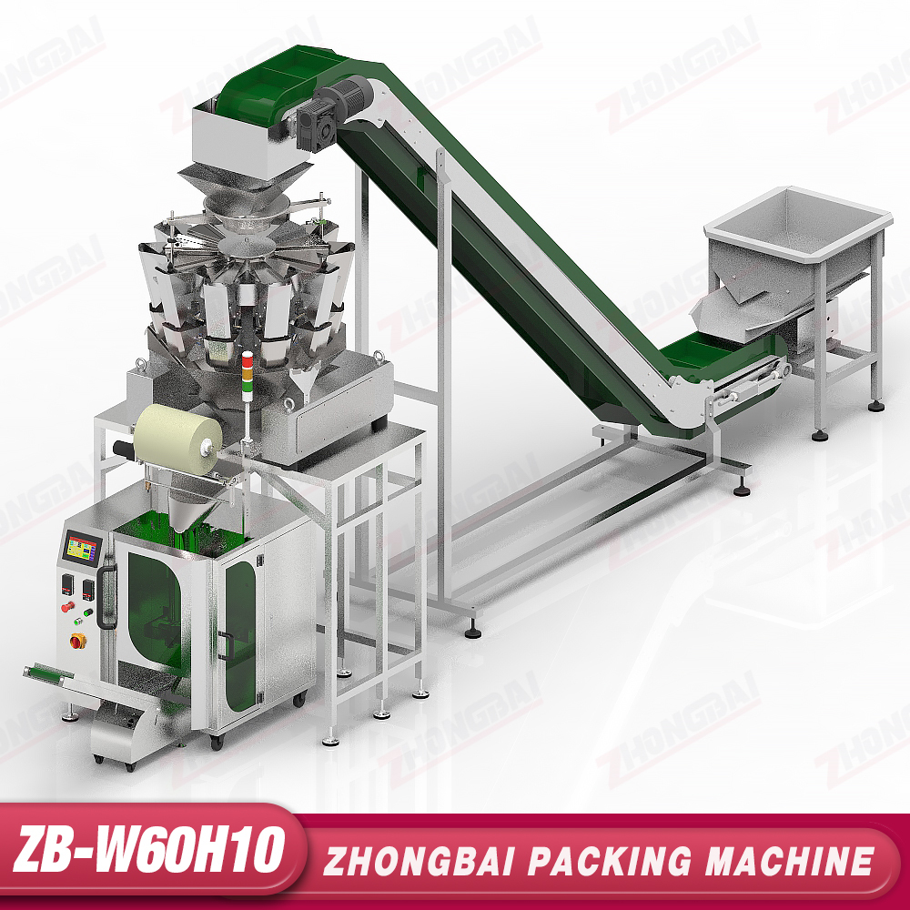 Weighing Packing Machine with Multi-Head Combination Weigher,ZHONGBAIPACK,ZB-W60H10 Weighing Packing Machine with Combination Weigher
