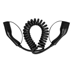 Type 2 to Type 2 IEC62196 EV Charging Spiral Cable,ShinCharge | Electric Vehicle Charging Products OEM & ODM Manufacturing | EV Charging Cable | Portable EV Charger | Wall-mounted EV Charger | EV Charging Station,EV Charging cable, IEC 62196 type 2 to type 2
