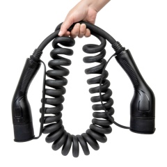 Type 2 to Type 2 IEC62196 EV Charging Spiral Cable,ShinCharge | Electric Vehicle Charging Products OEM & ODM Manufacturing | EV Charging Cable | Portable EV Charger | Wall-mounted EV Charger | EV Charging Station,EV Charging cable, IEC 62196 type 2 to type 2