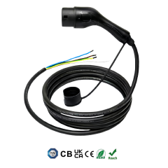 IEC62196 Type 2 Female to OPEN EV Charging Cable, Electric Vehicle AC Power Cable 1Phase 3Phase 250V 480V, Custom Lengths, Colors & Logo Printing Available.,ShinCharge | Electric Vehicle Charging Products OEM & ODM Manufacturing | EV Charging Cable | Portable EV Charger | Wall-mounted EV Charger | EV Charging Station,EV type 2  female  to  OPEN cable  CE EN 62196