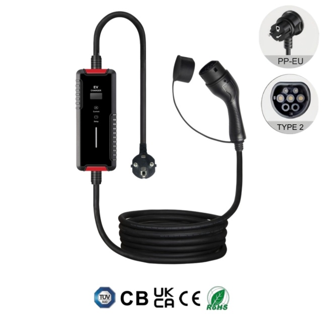 Mobile EV AC Charger, Type 1, Type 2, NACS, 3.5KW 7KW 9KW Portable Electric Vehicle Car Charger, Fully Certified, IP65 Weather-proof, Safe & Reliable, Plug & Play, Timer function, User-friendly.,ShinCharge | Electric Vehicle Charging Products OEM & ODM Manufacturing | EV Charging Cable | Portable EV Charger | Wall-mounted EV Charger | EV Charging Station,Portable EV Charger, CE(EN62752-2024), UKCA, RoHS, TUV, CB, SAA, RCM-VPC-B1
