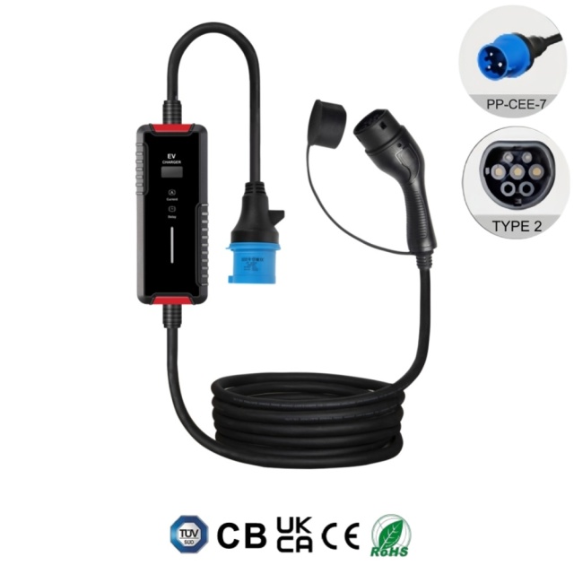Mobile EV AC Charger, Type 1, Type 2, NACS, 3.5KW 7KW 9KW Portable Electric Vehicle Car Charger, Fully Certified, IP65 Weather-proof, Safe & Reliable, Plug & Play, Timer function, User-friendly.,ShinCharge | Electric Vehicle Charging Products OEM & ODM Manufacturing | EV Charging Cable | Portable EV Charger | Wall-mounted EV Charger | EV Charging Station,Portable EV Charger, CE(EN62752-2024), UKCA, RoHS, TUV, CB, SAA, RCM-VPC-B1