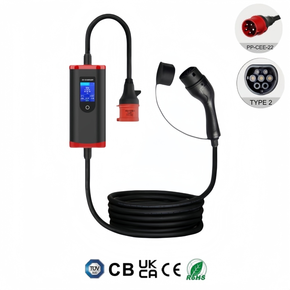 Portable EV AC Charger, Type 1, Type 2, NACS, 3.5KW 7KW 9KW 11KW 22KW Electric Vehicle Car Mobile Charger, Fully Certified, IP67 Weather-proof, Safe & Reliable, Plug & Play, Timer Function, User-friendly.,ShinCharge | Electric Vehicle Charging Products OEM & ODM Manufacturing | EV Charging Cable | Portable EV Charger | Wall-mounted EV Charger | EV Charging Station,Portable EV Charger, CE (EN62752-2024), UKCA, RoHS, TUV, CB, SAA, RCM-VPC-B2