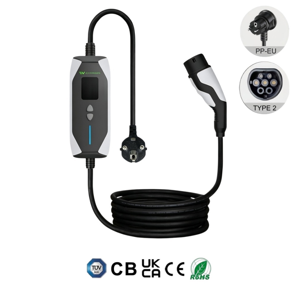 Portable EV Charger, Type 1, Type 2, NACS, 3.5KW 7KW 9KW Electric Vehicle Car Mobile Charger, Fully Certified, IP67 Weather-proof, Safe & Reliable, Plug & Play, Timer function, User-friendly.,ShinCharge | Electric Vehicle Charging Products OEM & ODM Manufacturing | EV Charging Cable | Portable EV Charger | Wall-mounted EV Charger | EV Charging Station,Portable EV Charger, CE (EN62752-2024), UKCA, RoHS, TUV, CB, SAA, RCM-VPC-B3