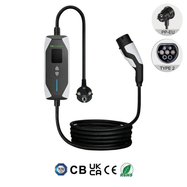 Portable EV Charger, Type 1, Type 2, NACS, 3.5KW 7KW 9KW Electric Vehicle Car Mobile Charger, Fully Certified, IP67 Weather-proof, Safe & Reliable, Plug & Play, Timer function, User-friendly.,ShinCharge | Electric Vehicle Charging Products OEM & ODM Manufacturing | EV Charging Cable | Portable EV Charger | Wall-mounted EV Charger | EV Charging Station,Portable EV Charger, CE (EN62752-2024), UKCA, RoHS, TUV, CB, SAA, RCM-VPC-B3