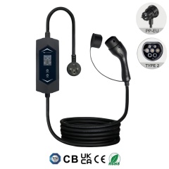 Portable EV Charger, Type 1, Type 2, NACS, 3.5KW 7KW 9KW 11KW 22KW Electric Vehicle Car Mobile AC Charger, Fully Certified, IP67 Weather-proof, Safe & Reliable, Plug & Play, Timer Function, User-friendly.,ShinCharge | Electric Vehicle Charging Products OEM & ODM Manufacturing | EV Charging Cable | Portable EV Charger | Wall-mounted EV Charger | EV Charging Station,Portable EV Charger, CE (EN62752-2024), UKCA, RoHS, TUV, CB, SAA, RCM-VPC-B5