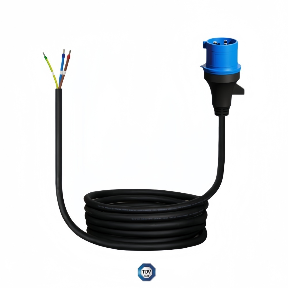 Blue CEE Industrial Plug Bare End EV Charger Power Cable,ShinCharge | EV Charging Products OEM & ODM Manufacturing | EV Charging Expert.,Blue CEE Industrial Plug Bare End EV Charger Power Cable