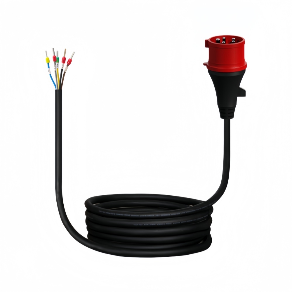 Red CEE Industrial Plug Bare Tail EV Charging Cable,ShinCharge | EV Charging Products OEM & ODM Manufacturing | EV Charging Expert.,Red CEE Industrial Plug Bare Tail EV Charging Cable